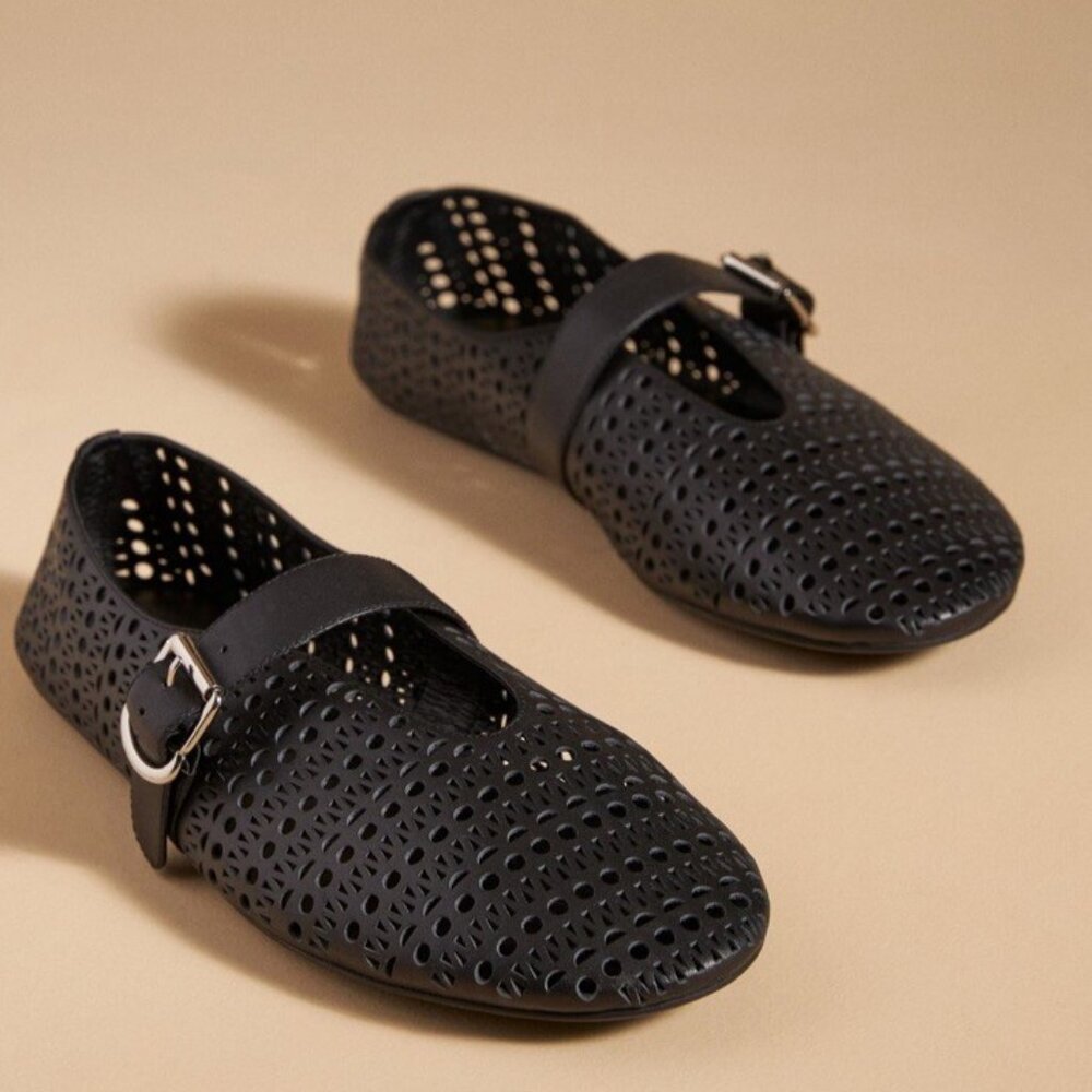Jeffrey Campbell Shelly Laser Cut Leather Mary Jane’s